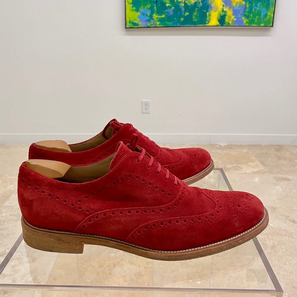 Men’s Tod’s Red Suede Wingtip Dress shoes!
